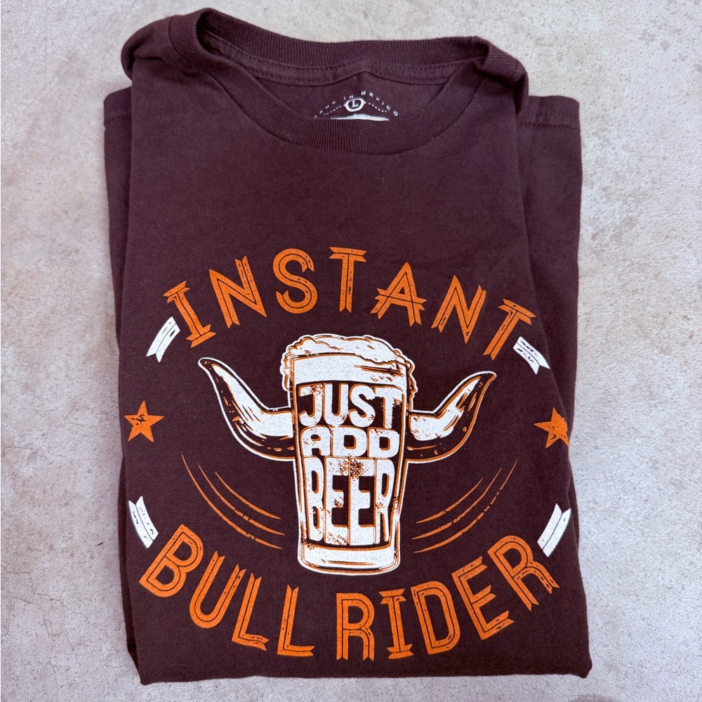 Instant Bull Rider Graphic Tee - Brown